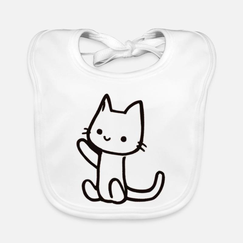Croquis de chat dans un style linéaire Bavoir bio Bébé