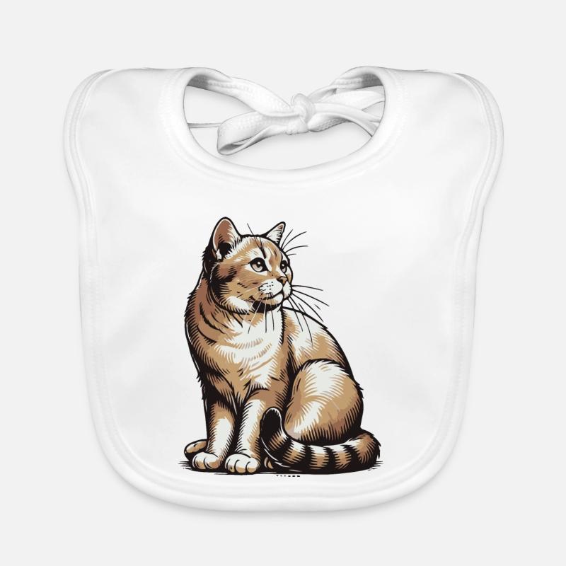 Chat - Bavoir bio Bébé - blanc