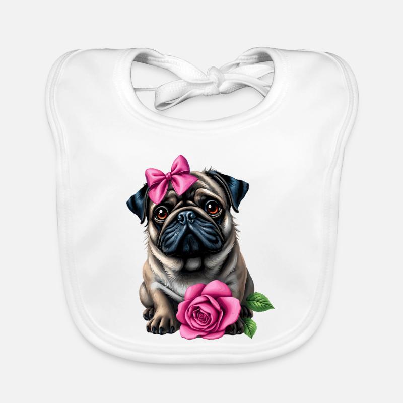 Mops Hund Baby Bio-Lätzchen