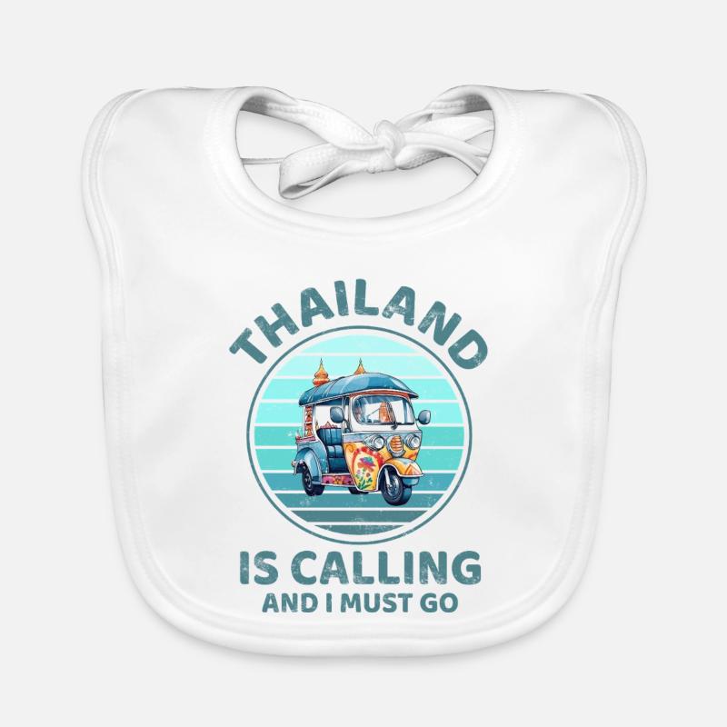 Thaïlande - Bavoir bio Bébé - blanc