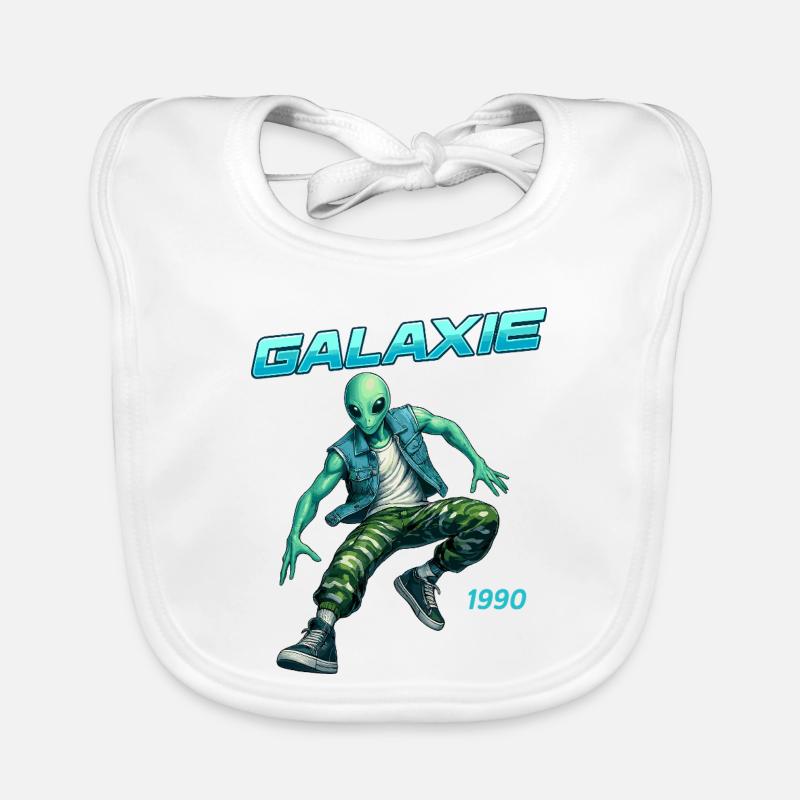 Galaxie 1990 Alien Retro-Look Baby Bio-Lätzchen