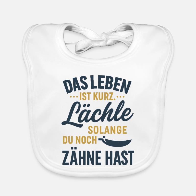 Smile while you still have teeth - Organic Baby Bibs - white