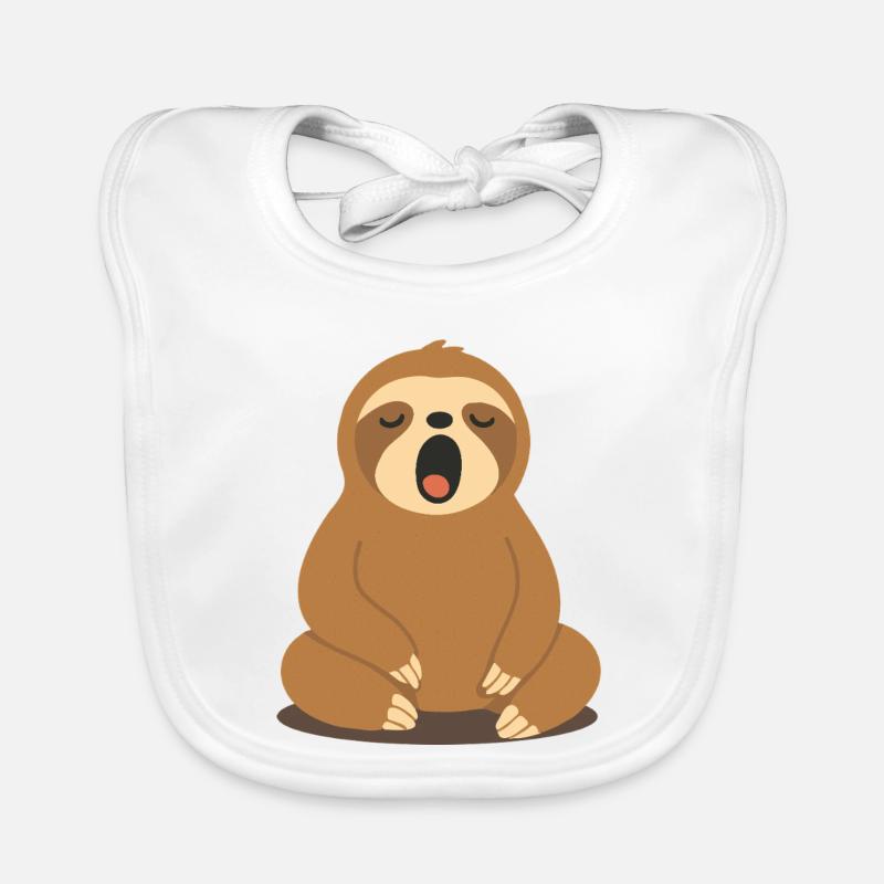 yawning sloth – pure peace and relaxation Organic Baby Bibs