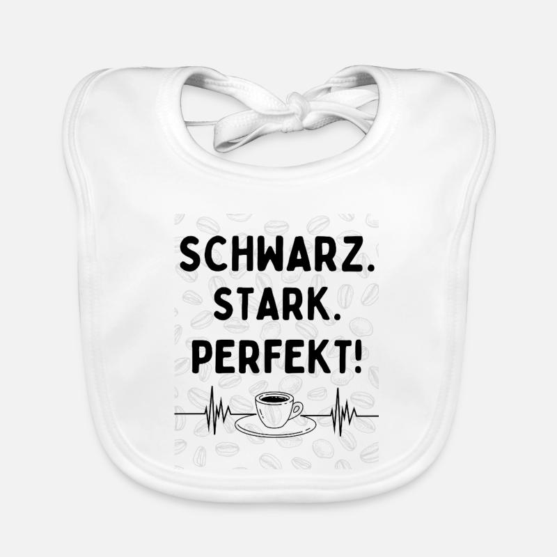 Schwarz. Stark. Perfekt. – Kaffee Statement Baby Bio-Lätzchen