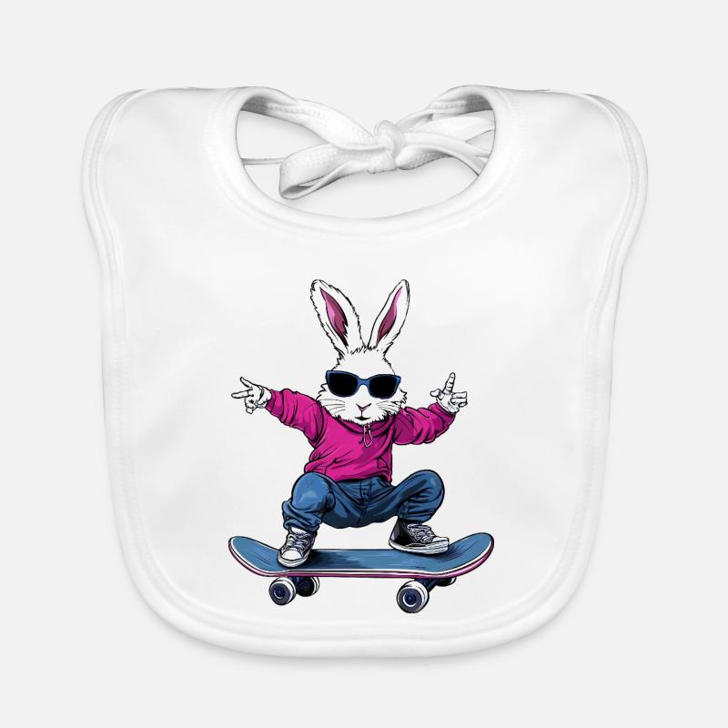 Lapins de skateboard Bavoir bio Bébé