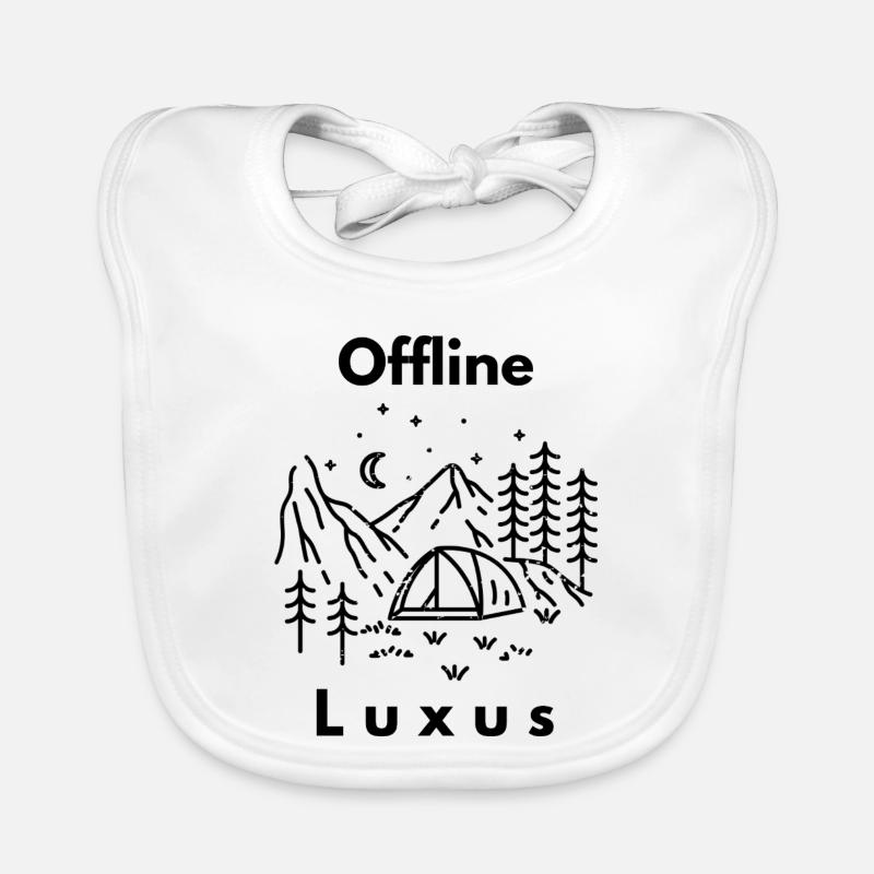 Offline Camping ist Luxus - Baby Bio-Lätzchen - Weiß