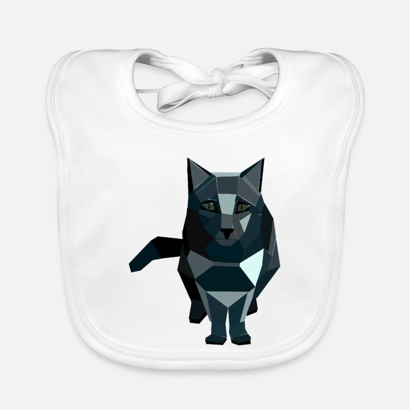Chat géométrique de style obsidienne Bavoir bio Bébé
