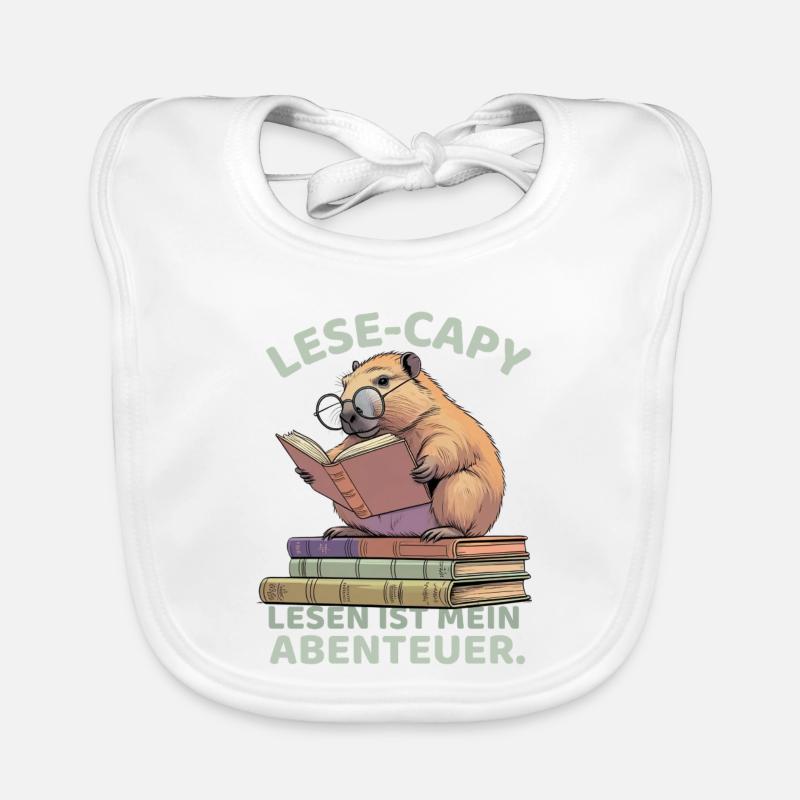 Lecture - Capybara : le rat de bibliothèque Bavoir bio Bébé