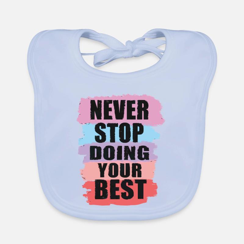 Conception motivante avec conception de texte en blocs de couleurs Bavoir bio Bébé