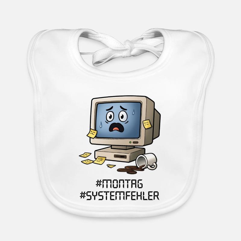 #Montag #Systemfehler – PC rétro, café et humour de bureau Bavoir bio Bébé