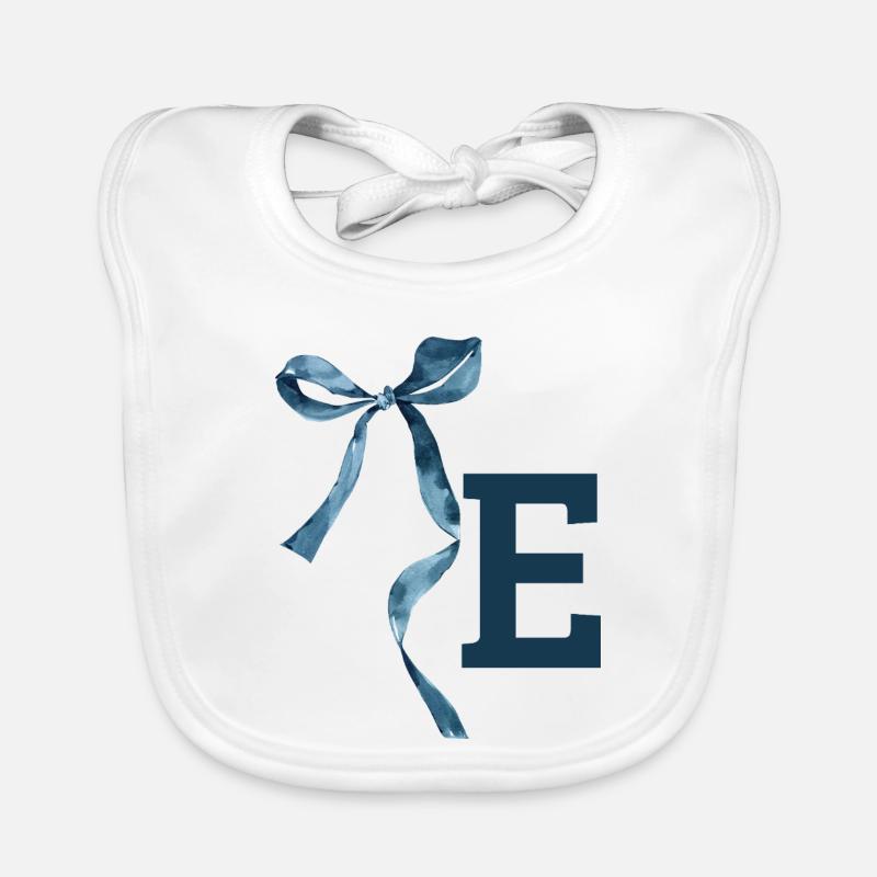 Monogramm und Geschenkidee - Baby Bio-Lätzchen - Weiß
