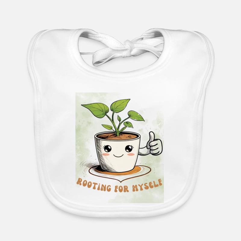 Mignon pot de fleurs avec breloque Bavoir bio Bébé