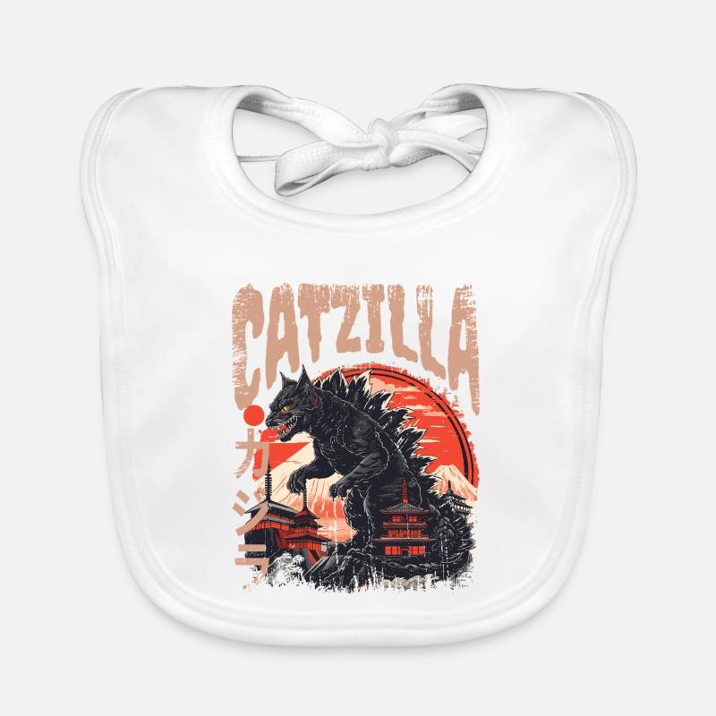 Japanese Kaiju Cat Organic Baby Bibs