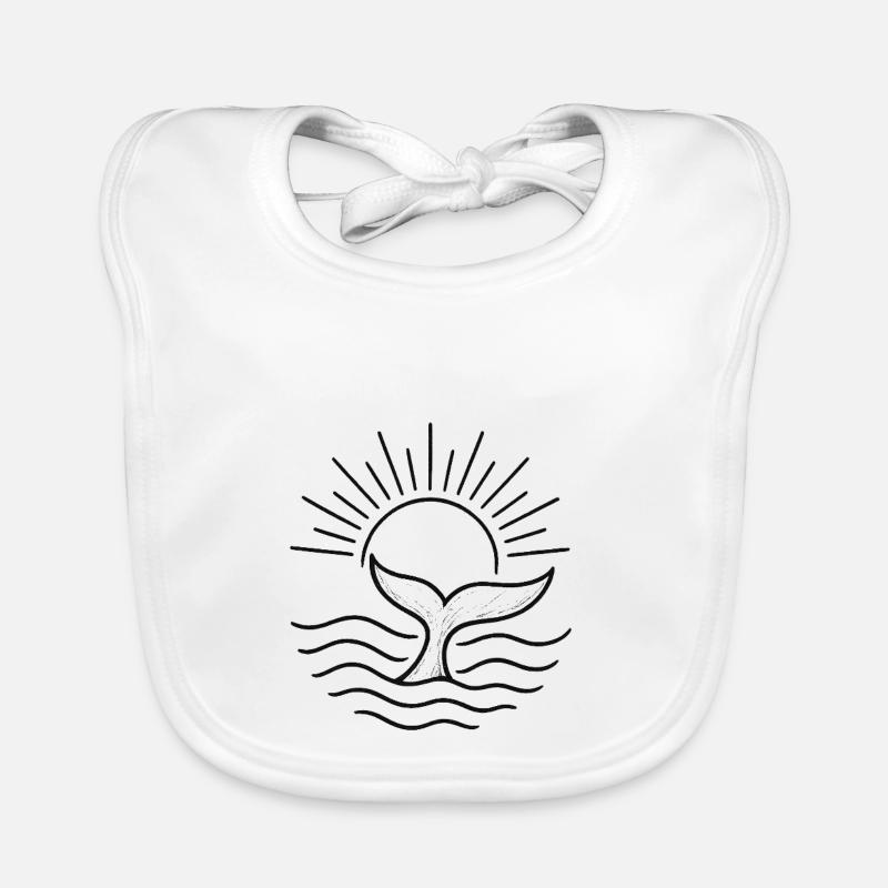 Baleine - Bavoir bio Bébé - blanc