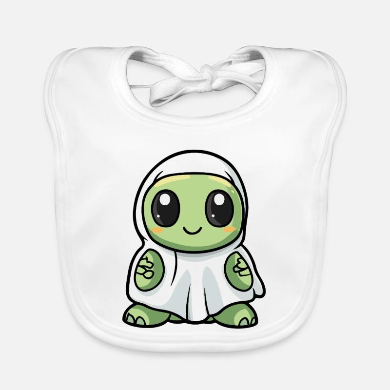 Turtle Halloween Ghost Organic Baby Bibs