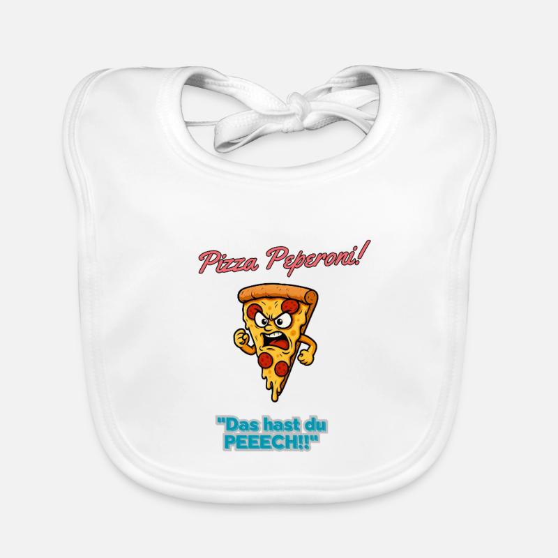 Pizza Peperoni Wütende Slice Baby Bio-Lätzchen
