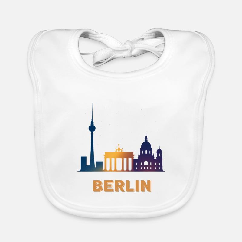 Berlin Skyline Gradient Organic Baby Bibs