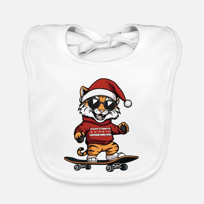Tiger Christmas Funny Organic Baby Bibs