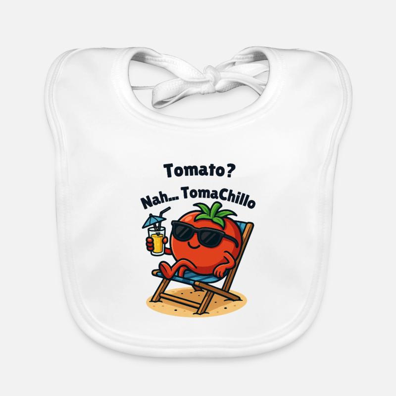 Tomates se refroidissant sur la plage Illustrations Bavoir bio Bébé