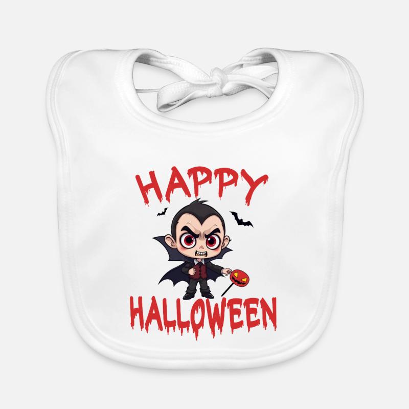 Halloween Vampire Dracula Pumpkin Bat Creepy Organic Baby Bibs