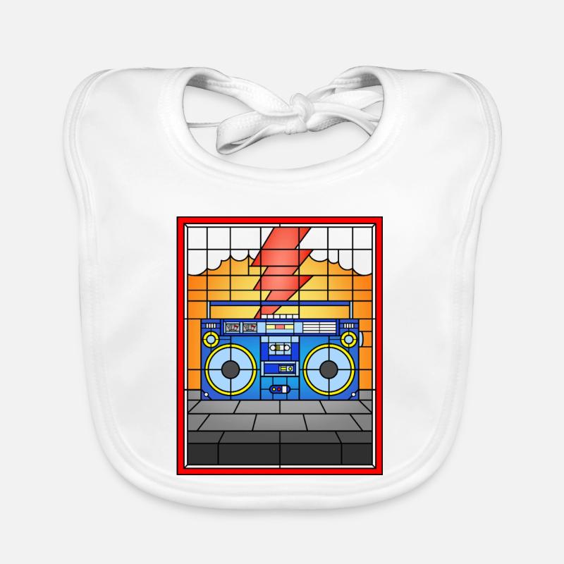 Conception de boombox en vitrail Bavoir bio Bébé