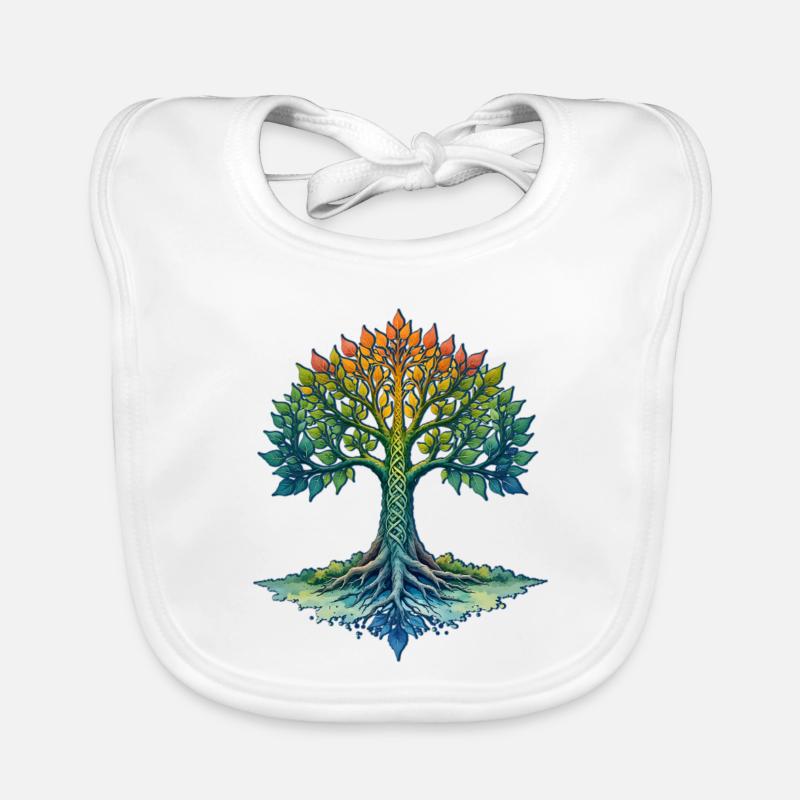 Regenbogenbaum des Lebens Baby Bio-Lätzchen