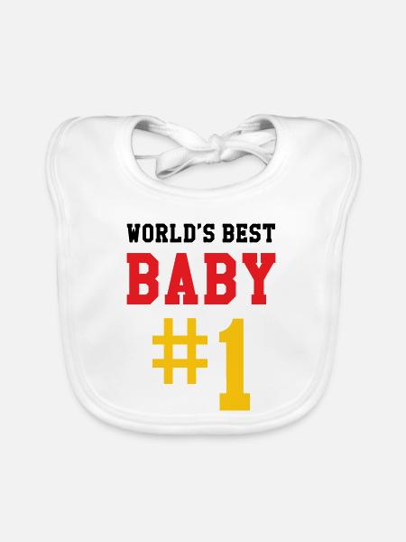Meilleur bébé - Naissance - Enfant - Bavoir bio Bébé - blanc - Devant