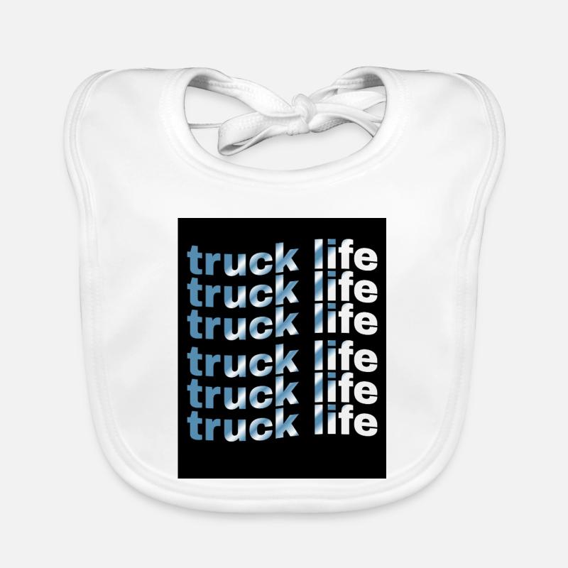 Gradient de la grille de vie des camions - Bavoir bio Bébé - blanc