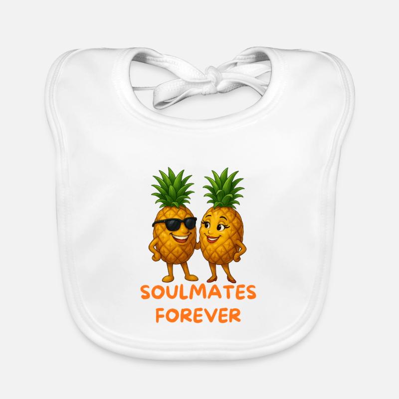 Ananas d’âmes sœurs pour toujours Bavoir bio Bébé