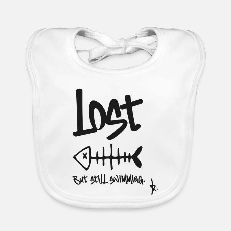 LOST – But still swimming | Herringbone Design Organic Baby Bibs