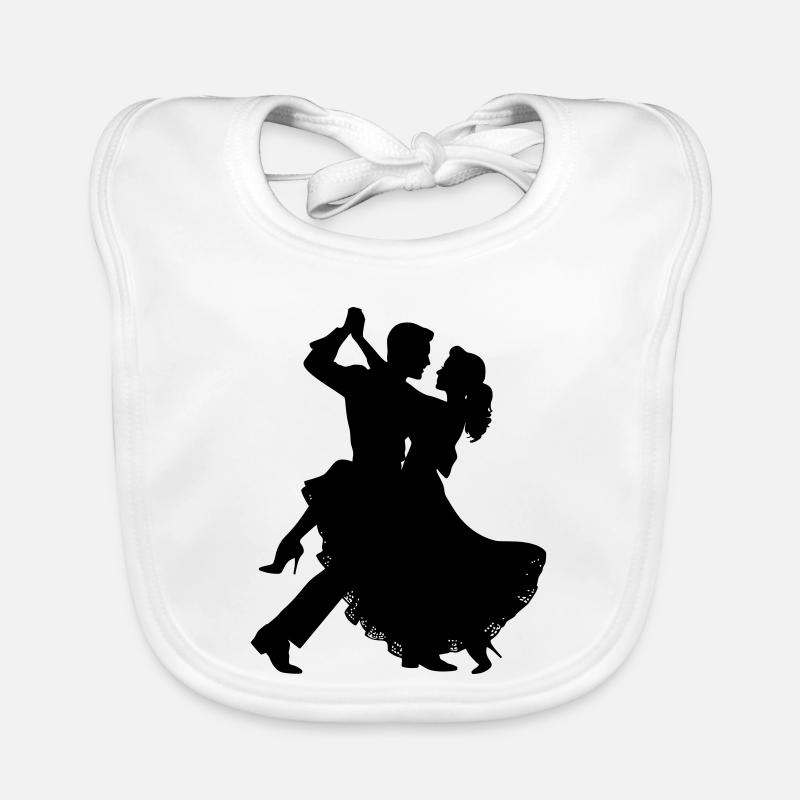 Dancing Couple Silhouette | Elegant dance motif Organic Baby Bibs