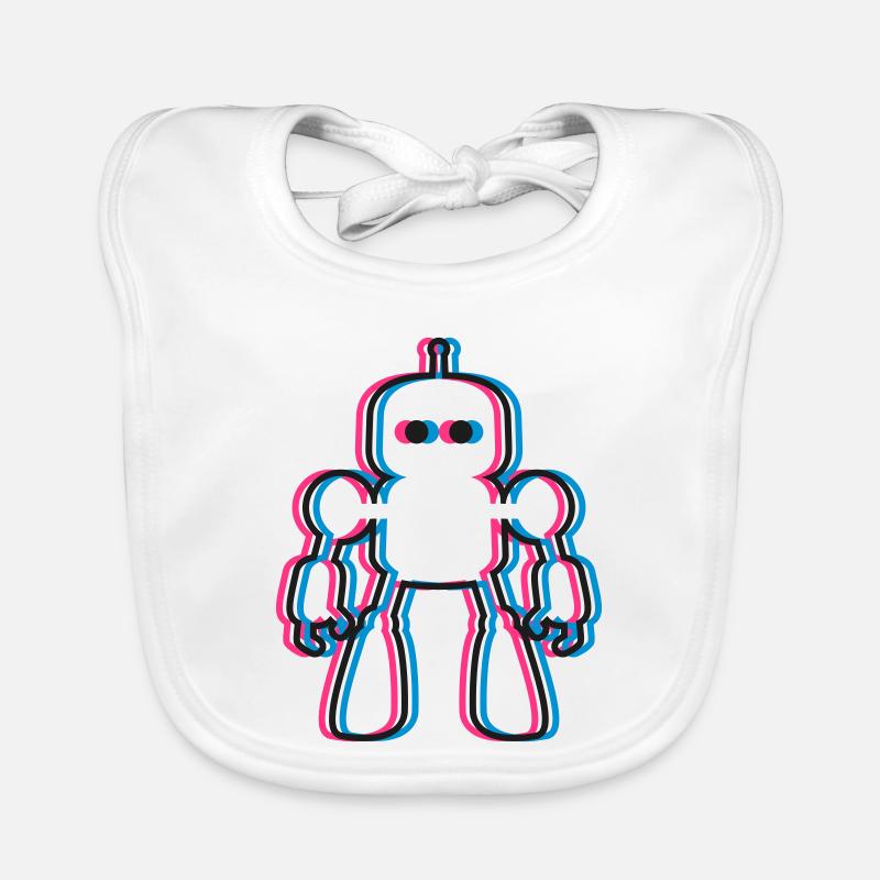 Roboter 3D Effekt KI Sci-Fi  Baby Bio-Lätzchen