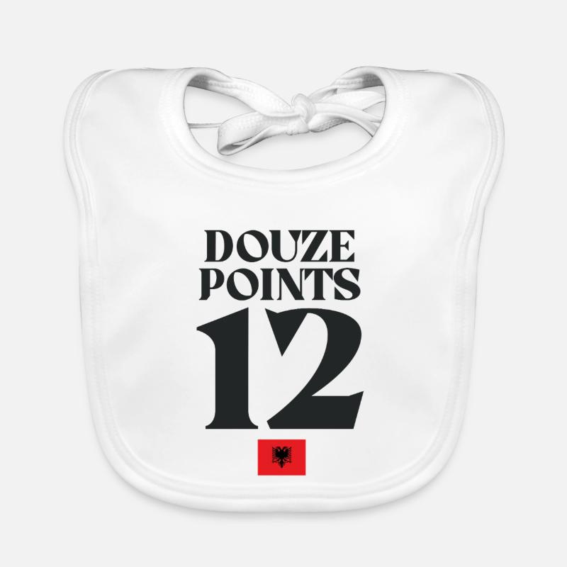 Doze Points 12 Albanian Flag Eurovision Organic Baby Bibs