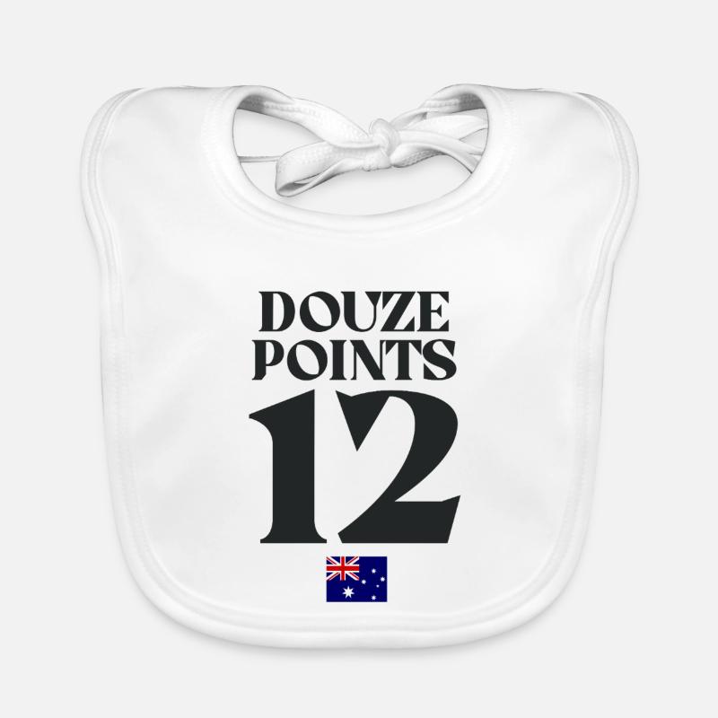 Douze Points Australie Eurovision - Bavoir bio Bébé - blanc