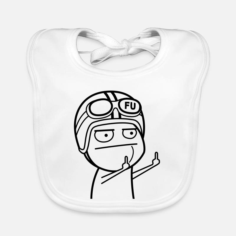 FU Meme mit Mopedhelm (Farbe änderbar) Baby Bio-Lätzchen