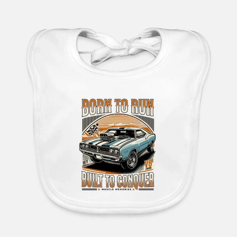 Né pour courir, construit pour conquérir Bavoir bio Bébé