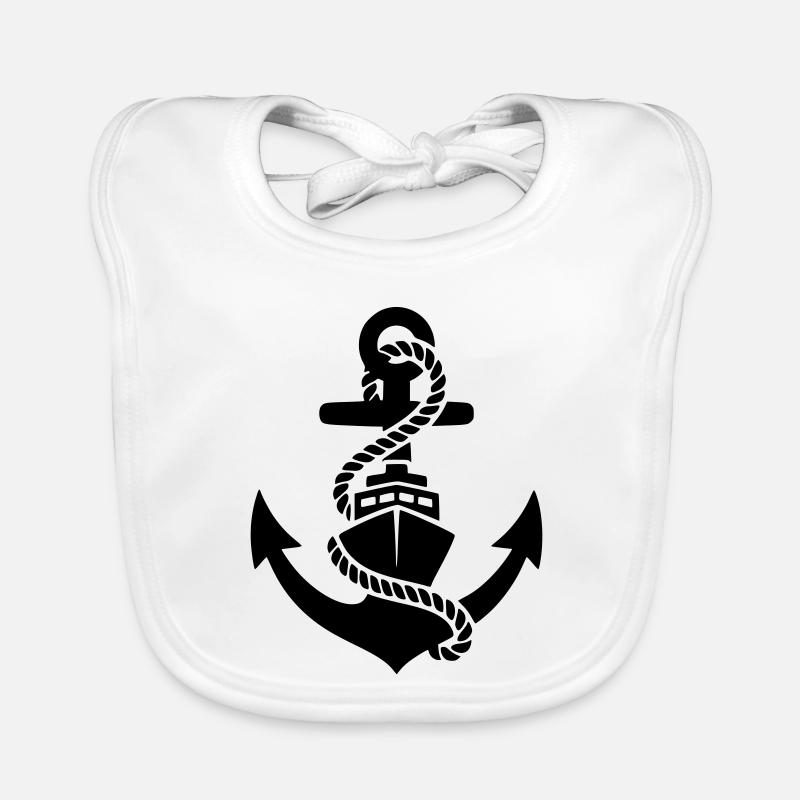 Anker Seil Maritim Silhouette Baby Bio-Lätzchen