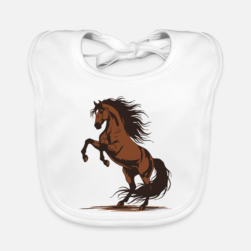 Demonstration eines wilden Reithengstes mit springendem Pferd Baby Bio-Lätzchen