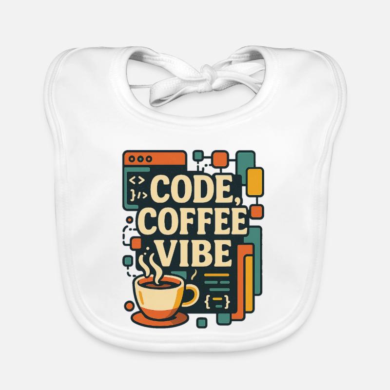 Code Coffee Vibe – Funny Programmer T-Shirt Organic Baby Bibs