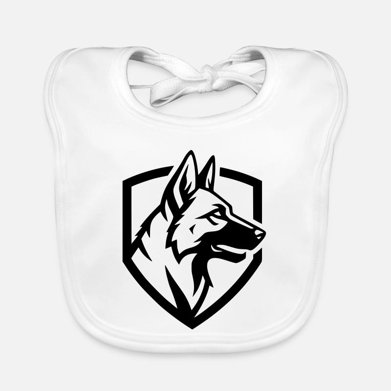Schäferhund Wappen Schild Security Baby Bio-Lätzchen