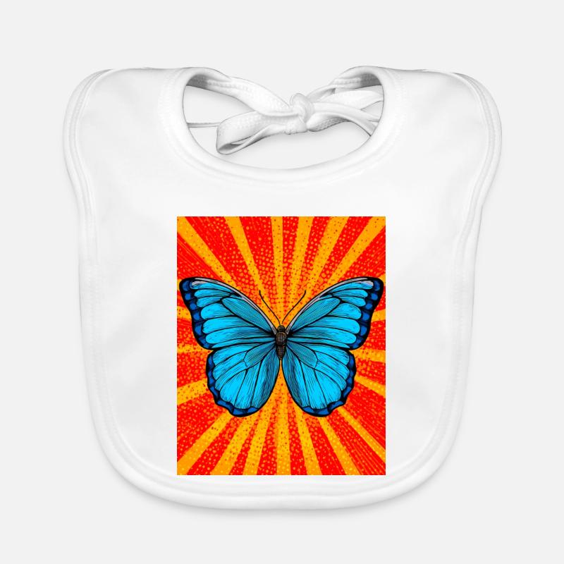 papillon - Bavoir bio Bébé - blanc
