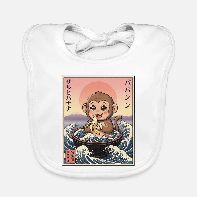 Süßes Äffchen Kawaii Baby Bio-Lätzchen