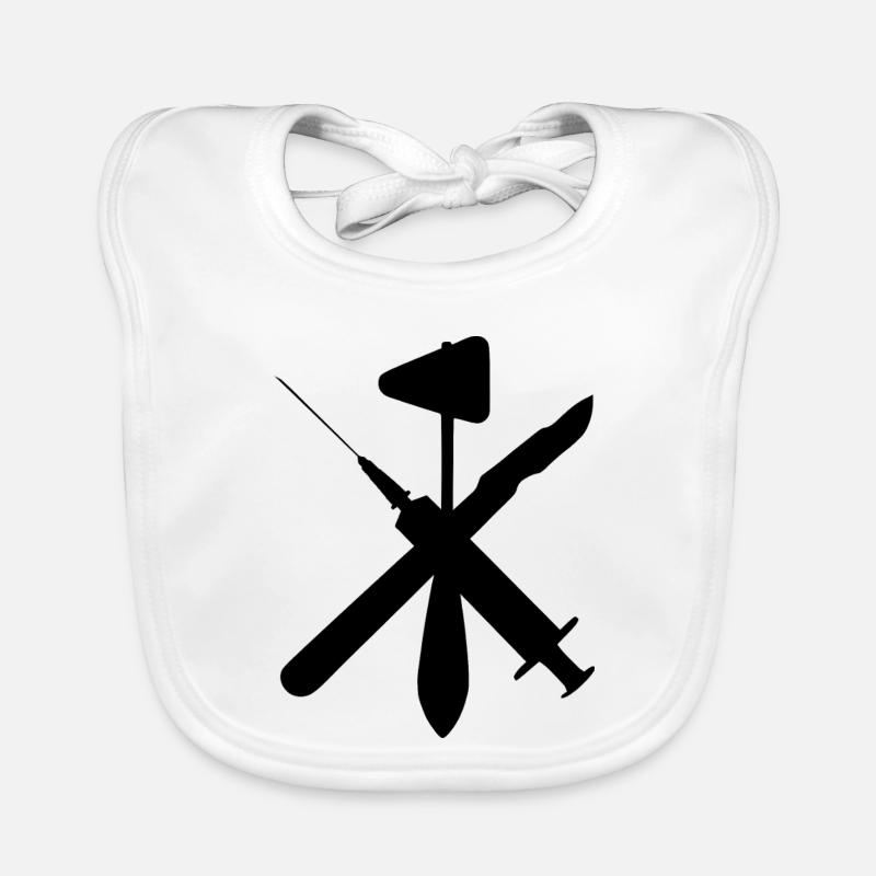 Scalpel Reflex Hammer Syringe black Organic Baby Bibs