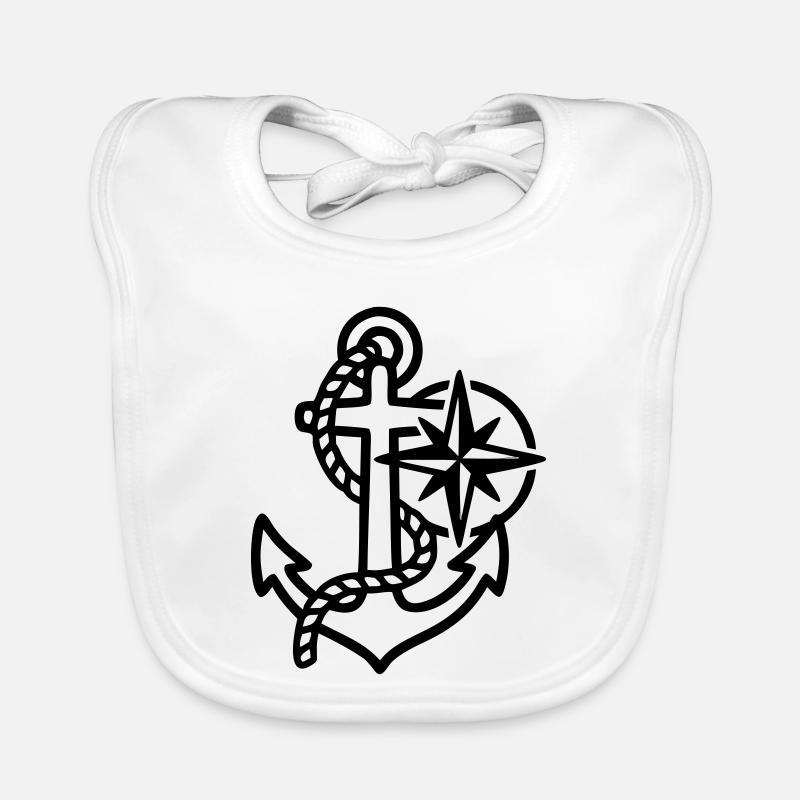 Anker Windrose Maritim Logo Baby Bio-Lätzchen