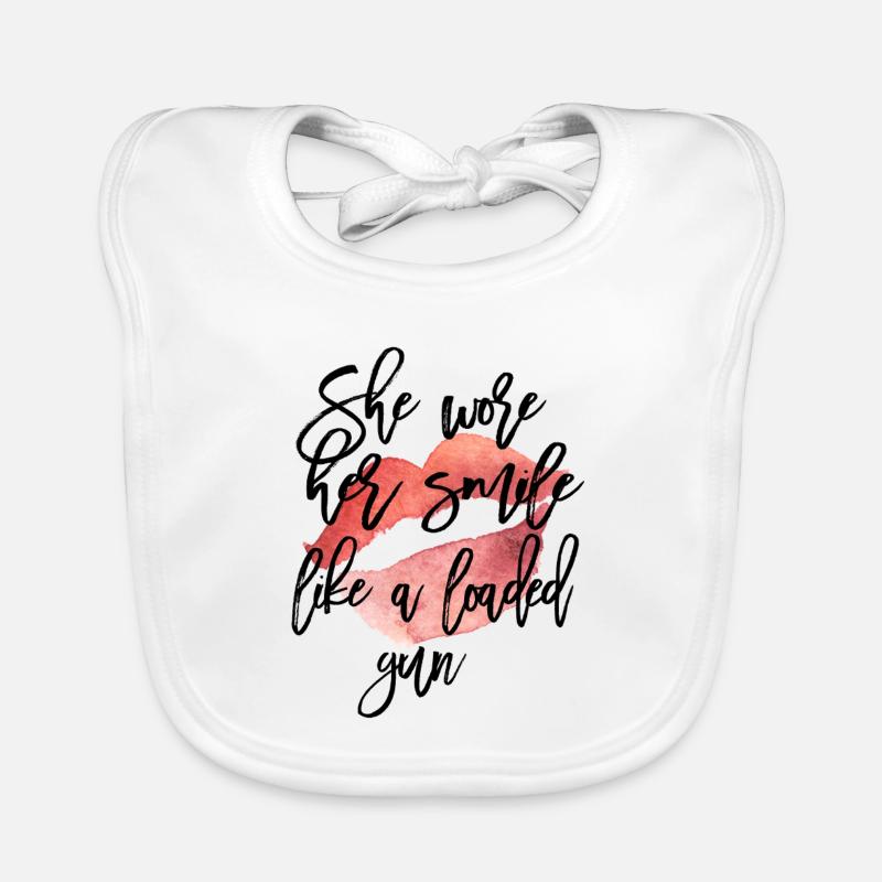 Watercolor Lip Kiss with Script Organic Baby Bibs