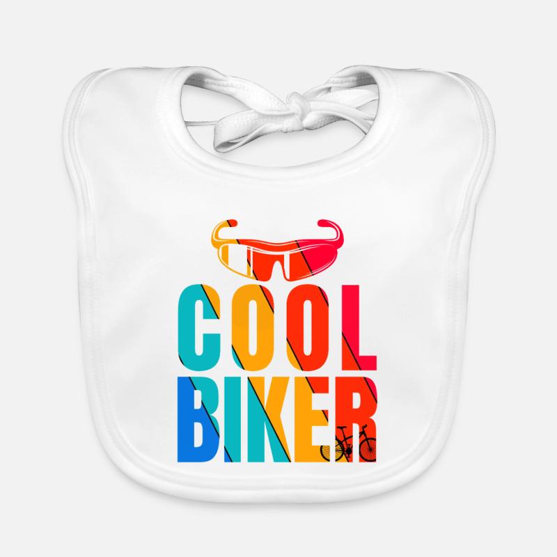 Graphique coloré de style vélo - Bavoir bio Bébé - blanc