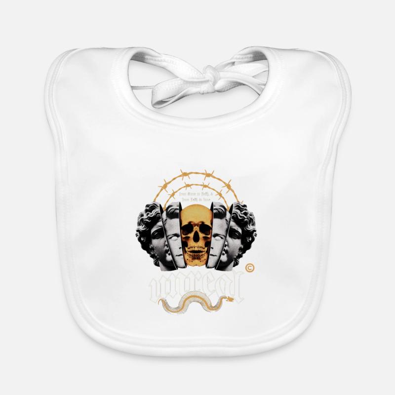 Skull circle with barbed wire Organic Baby Bibs
