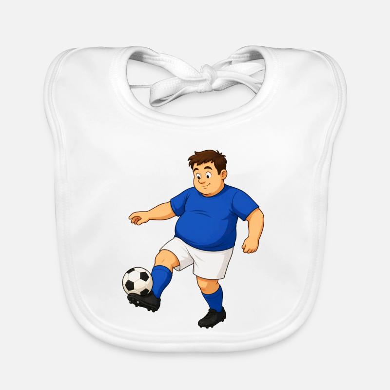 Fußballer mit Ball Baby Bio-Lätzchen