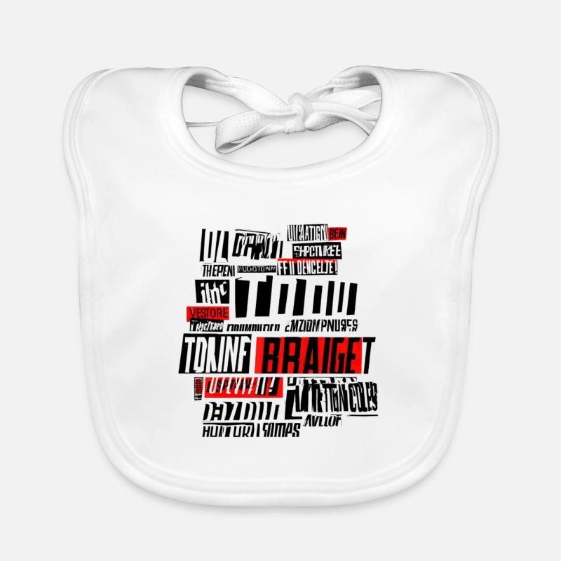 Glitch Typography Red Black Organic Baby Bibs