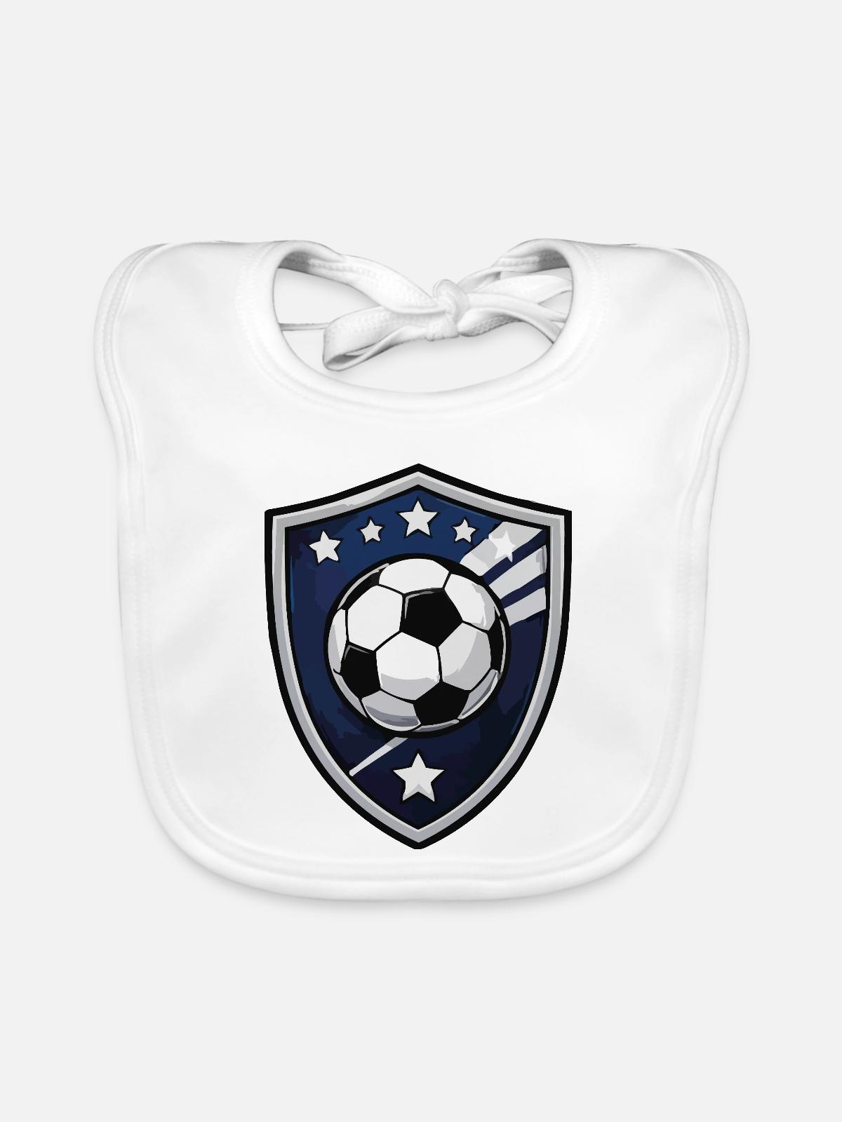 Soccer Shield Crest - Baby Bio-Lätzchen - Weiß - Vorne